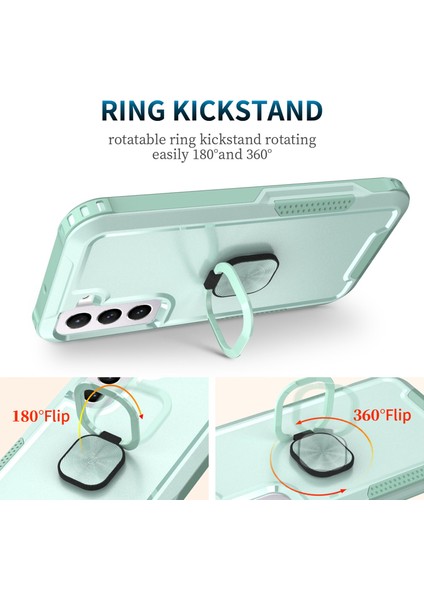 Samsung Galaxy S22+ 5g Için 3'ü 1 Arada Şokla Telefon Kasası, Kickstand Ring Tutucu Anti Kickstand Ring Tutucu Telefon Geri Kapak Yeşilleri (Yurt Dışından)