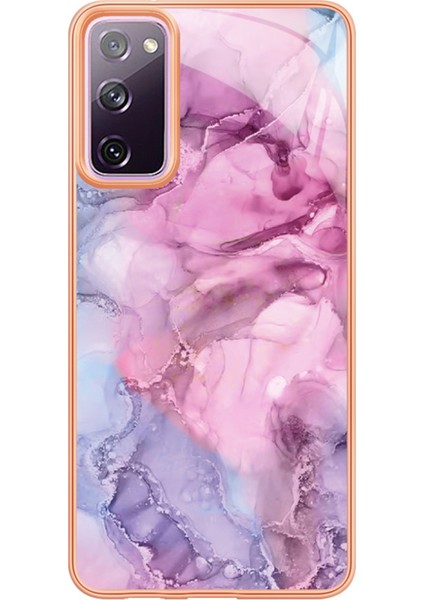 Samsung Galaxy S20 Fe 4G/5G/S20 Fe 2022/S20 Lite 2.0mm Imd Mermer Desen Tpu Kapak Geri Koruyucu Elektraplama Telefon Kapak Çizgisi (Yurt Dışından)