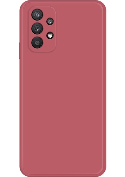 Samsung Galaxy A32 Için 5G/M32 5g Düz Kenar Kalu Esnek Tpu Kılıf Mikrofiber Astar Anti-Slatch Telefon Koruyucu Kapak Kırmızısı (Yurt Dışından)
