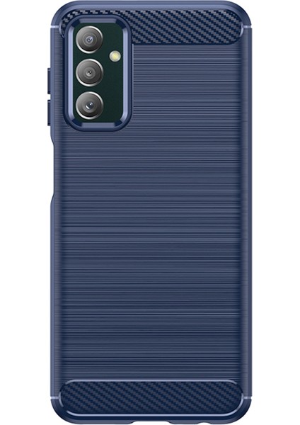 Samsung Galaxy Için M13 4G/M13 (Hindistan) 4G/F13 4G/M23 5G/F23 5g Karbon Fiber Doku Yumuşak Tpu Kılıf Damla Damlı Fırçalı Telefon Kapak Mavisi (Yurt Dışından)