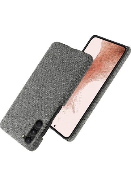 Samsung Galaxy S23 Için+ Düz Renk Sert Pc+ Kumaş Telefon Kapağı Çizelge Karşıtı Koruyucu Kapak Grey (Yurt Dışından)