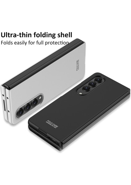 Samsung Galaxy Z Fold4 Için Gkk 5g Ultra-Slim Fingerprint Bırakma Korumalı Telefon Kılıfı Sabit Pc Katlanabilir Telefon Kapak Silver (Yurt Dışından)