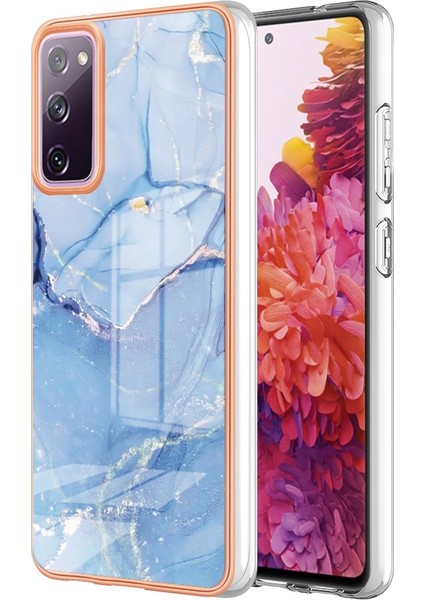 Samsung Galaxy S20 Fe 4G/5G/S20 Fe 2022/S20 Lite 2.0mm Imd Mermer Desen Tpu Kapak Geri Koruyucu Elektraplama Telefon Kapak Mavisi (Yurt Dışından) fiyatları