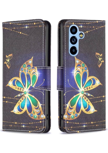Samsung Galaxy A54 5g Iyi Korumalı Manyetik Flip Kasa Pu Deri Standı Özellik Cüzdan Baskılı Desen Telefon Kapak-Jewelry Kelebek (Yurt Dışından)