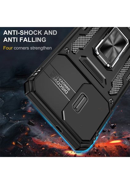 Samsung Galaxy M23 Için Zırh Serisi M23 5G/F23 5G/M13 4g Pc+Tpu Anti-Çizelge Telefon Kılıf Kamera Koruma Kickstand Şok Geçirmez Kapak Black (Yurt Dışından) fiyatları