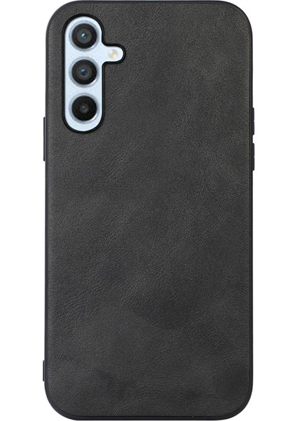 Samsung Galaxy A54 5g Cowhide Doku Pu Deri Kaplama Telefon Kılıfı Sert Pc Yumuşak Tpu Scratch-Dayanıklı Telefon Geri Kapak Black (Yurt Dışından)