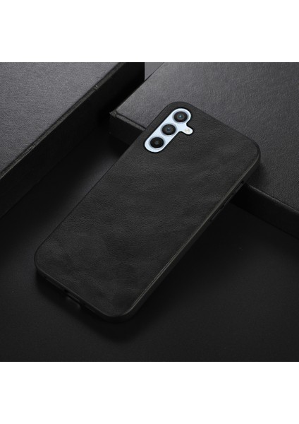 Samsung Galaxy A54 5g Cowhide Doku Pu Deri Kaplama Telefon Kılıfı Sert Pc Yumuşak Tpu Scratch-Dayanıklı Telefon Geri Kapak Black (Yurt Dışından) fiyatları