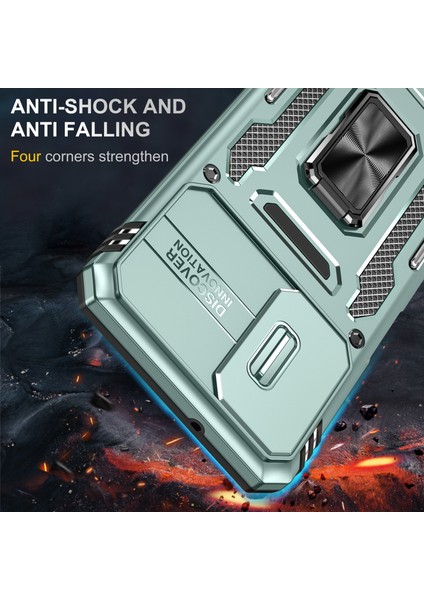 Samsung Galaxy A13 4g/5g Slayt Kamera Koruyucusu Kickstand Telefon Kılıfı Pc+Tpu Koruyucu Kapak Yeşil (Yurt Dışından) fiyatları