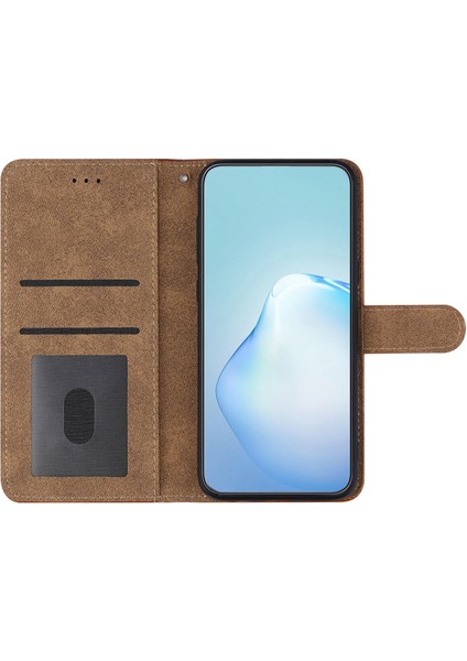 Seashell Digital Samsung Galaxy A73 5g Dikiş Hattı Dekoru Telefon Kabuğu Cowhide Doku Cüzdan Iş Stili Pu Deri Stand Telefon Case-Coffee (Yurt Dışından)