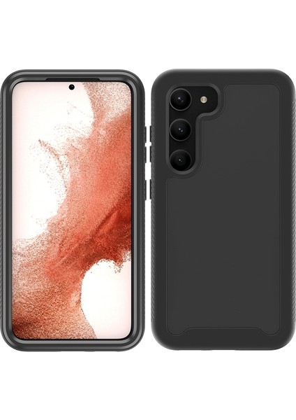 Samsung Galaxy S23 Için+3'ü 1 Arada Pc+Tpu+Pet Ekran Koruyucusu Telefon Kasası Tam Koruma Bırakma-Koşullu Kapak Black (Yurt Dışından)