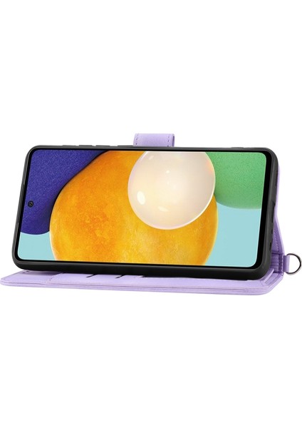 Samsung Galaxy A52 4G/A52 5G/A52S 5g Baskılı Çiçekler Pu Deri Flip Kılıf Stand Çoklu Kart Yuvası Stant Siparişi Ile Cilt Tauh (Yurt Dışından)