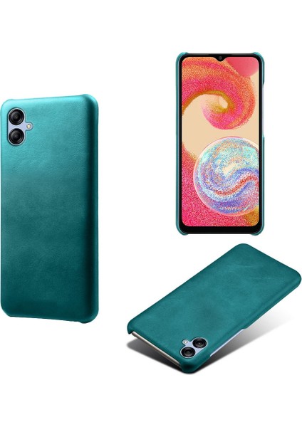 Samsung Galaxy A04 4g (164.4 x 76.3 x 9.1 Mm) Cep Telefonu Kapağı, Baldır Dokulu Pu Deri Kaplamalı Pc Telefon Kılıf Yeşili (Yurt Dışından)