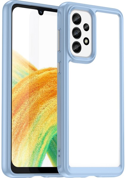 Samsung Galaxy A33 5g 5g Tpu Çerçevesi Akrilik Arka Kapak Damla Geçirmez Koruyucu Telefon Vaka-Mavisi (Yurt Dışından)