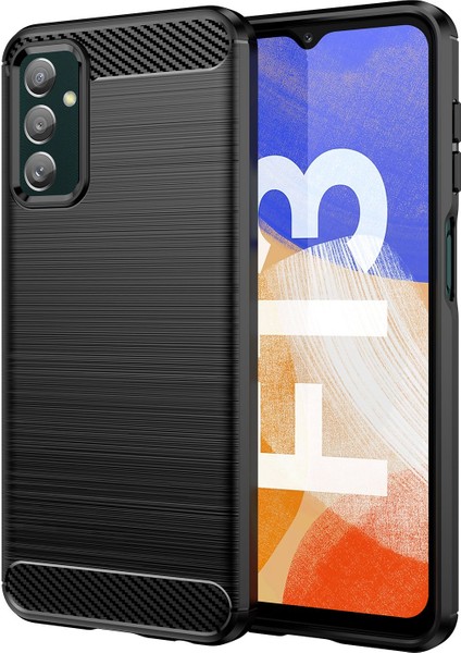 Samsung Galaxy M13 Için 4G/M13 (Hindistan) 4G/F13 4G/M23 5G/F23 5g Karbon Fiber Doku Yumuşak Tpu Kılıf Damgası Damalı Fırçalı Telefon Kapağı Black (Yurt Dışından)