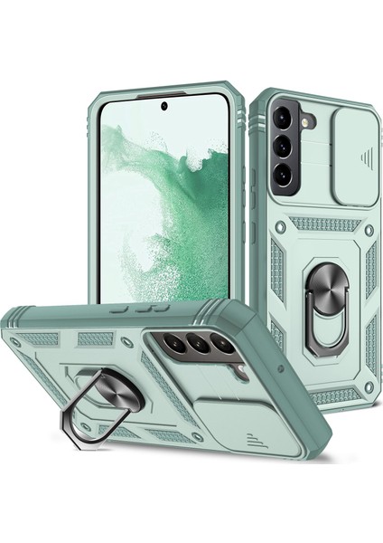 Samsung Galaxy S22+ 5g Için Anti-Fall Phone Cover Kickstand, Sürgülü Kameralı Kameralı Karakter Anti Tele Kılıf Kartı Tutucu (Yurt Dışından)