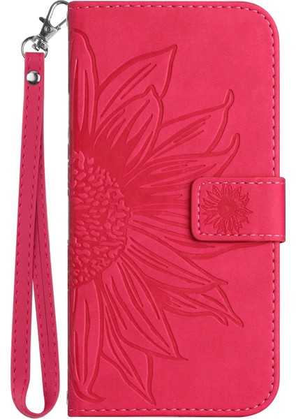 Samsung Galaxy A53 Için 5g HT04 Cilt Touch Pu Deri Deri Kitap Telefon Stili Kılıfı Baskılı Ayçiçeği Stand Cüzdan Kapağı El Strap-Rose (Yurt Dışından)