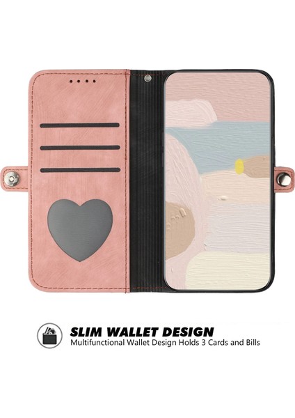 Samsung Galaxy A33 5g Stand Telefon Kılıfı Için, Düşüş Önleme Çift Manyetik Kıta Pu Deri Deri Kapak Kabuğu Strap-Pink ile (Yurt Dışından)