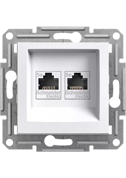 Asfora Beyaz Ikili RJ45 Boş Priz Çerçeve