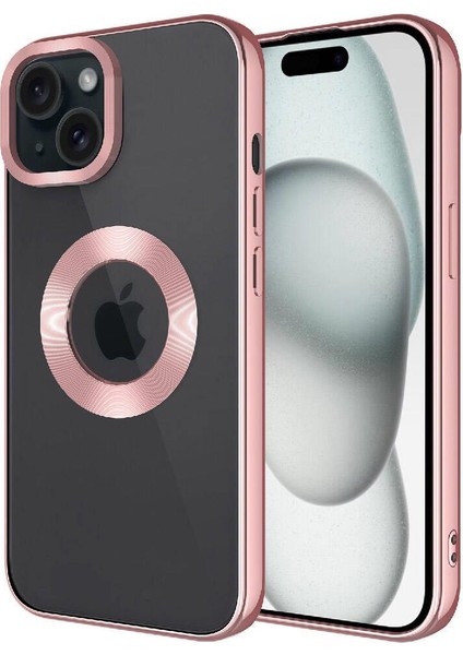 Apple iPhone 15 Kılıf Kamera Korumalı Logo Gösteren Omega