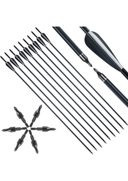 6 Adet Tarzı Huntingdoor Siyah Cam Elyaf Avcılık Okları 80CM Çap 8mm Plastik Tüy Pratice Okçuluk Için Değiştirilebilir Ok Noktası (Yurt Dışından) fiyatları