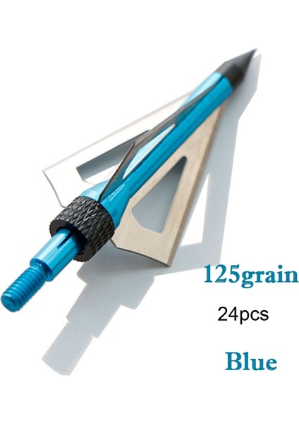 125 Tane 24 Adet Mavi Stil Paket 125 Tahıl 3 Sabit Bıçaklı Av Geniş Başlıkları Okçuluk Ok Av Noktaları Bileşik Yay ve Arbalet Için Metal Ipuçları (Yurt Dışından) fiyatları