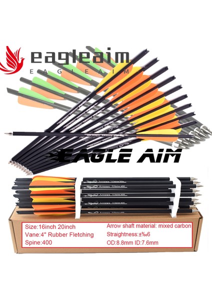 6PCS16INCHG Tarzı Spot Inç Okçuluk Karbon Arrowe 400 W 4 "açık Eğitim Avcılık Çekimi Için Kanatlı Tatar Yayı Cıvataları (Yurt Dışından)