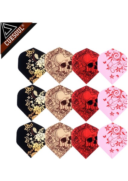 Siyah 12 Adet Tarzı Cuesoul Ets Profesyonel Dart Uçuşları Dart Kuyrukları Çok Li Kanatlar (Yurt Dışından) modelleri