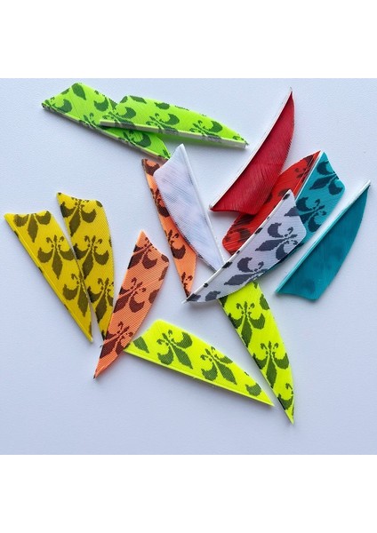 Floresan Sarı Tarzı Hi-Q Satışta Doğal Hindi Tüyleri Kalkan Kesim Okçuluk Fletches Feather Arrow Fletching 2'' (Yurt Dışından)
