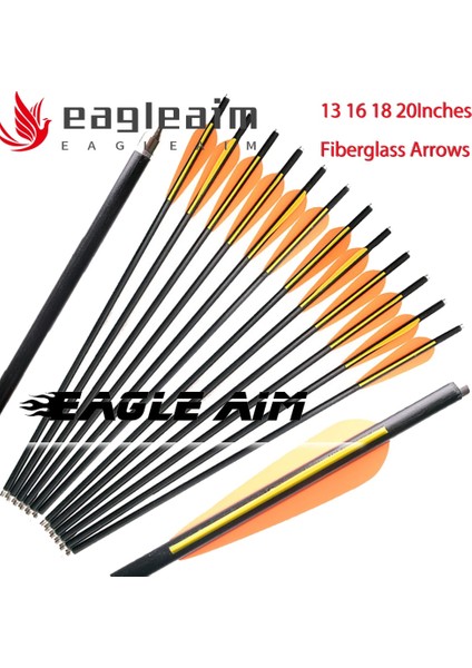 6PCS20 Inç Tarzı Od8.8 Okçuluk Okları Inç Fiberglas Oklar Cam Elyaf Arbalet Cıvataları Avcılık 3" Tpu Kanatları (Yurt Dışından) fiyatları