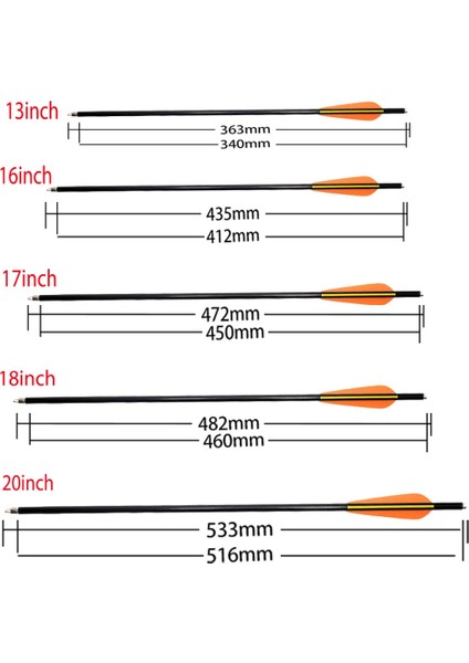 6PCS20 Inç Tarzı Od8.8 Okçuluk Okları Inç Fiberglas Oklar Cam Elyaf Arbalet Cıvataları Avcılık 3" Tpu Kanatları (Yurt Dışından) modelleri