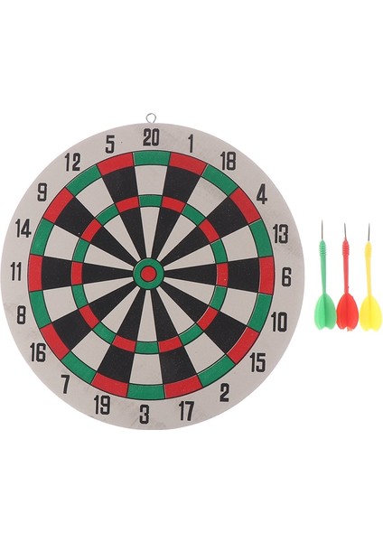 Çap 29.5cm Dart Hedef +3 Dart Duvara Monte Iki Taraflı Çift Kullanımlı Kalın Köpük Oyuncak Dart Tahtası Takımı (Yurt Dışından)
