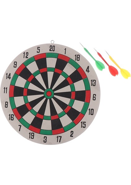 Çap 29.5cm Dart Hedef +3 Dart Duvara Monte Iki Taraflı Çift Kullanımlı Kalın Köpük Oyuncak Dart Tahtası Takımı (Yurt Dışından)