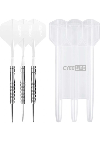 Beyaz Stil Cyeelife Tungsten 23G Çelik Uçlu Dart, Taşıma Çantası ve Tek Parça Uçuş Yarışması Profesyonel Dart Seti ile 90% (Yurt Dışından)
