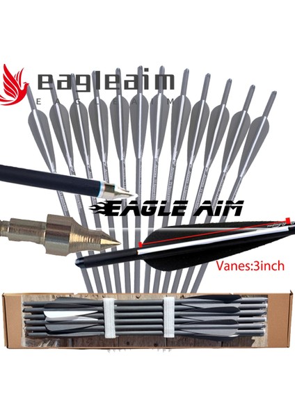3PC13.5 Inç Tarzı P Avcılık Okçuluk Ok Rossbow Avcı Cıvataları Karbon Oklar 3ınchvanes Fletching F Hedef Atış (Yurt Dışından)