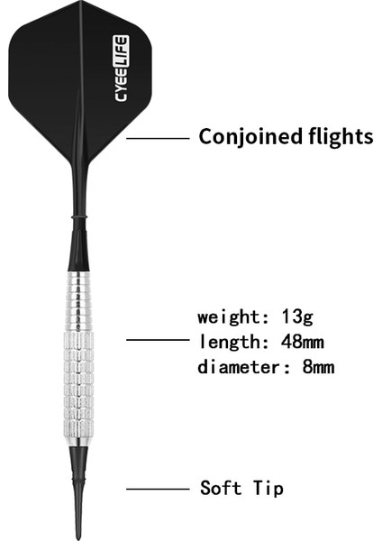 Gök Mavisi Tarzı Cyeelife G Elektronik Yumuşak Dart Profesyonel Dart Uçuşu 2ba Vidalı Naylon Yumuşak Uçlu (Yurt Dışından)