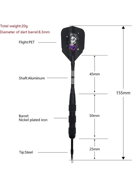 Kırmızı Stil Yernea Yeni Dart Siyah Çelik Sivri Dart 20G Standart Kapalı Spor Eğlence Dart Oyunları Alüminyum Şaftlar Uçuş (Yurt Dışından) modelleri