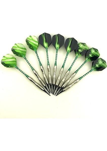 No.8 Stili 3 Adet Profesyonel Dart Seti 18G Yeşil Yumuşak Uçlu Dart Alüminyum Alaşımlı Dart Atma Oyunu (Yurt Dışından)