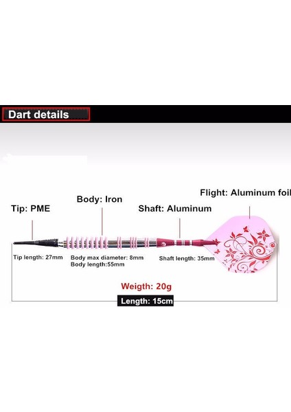 Renkli 17G Tarzı Uesoul 18G 17G Bakır Demir Dart Namlu Elektronik Yumuşak Ipuçları Dart Alüminyum Şaftlar Dart Bar Oyunları (Yurt Dışından)