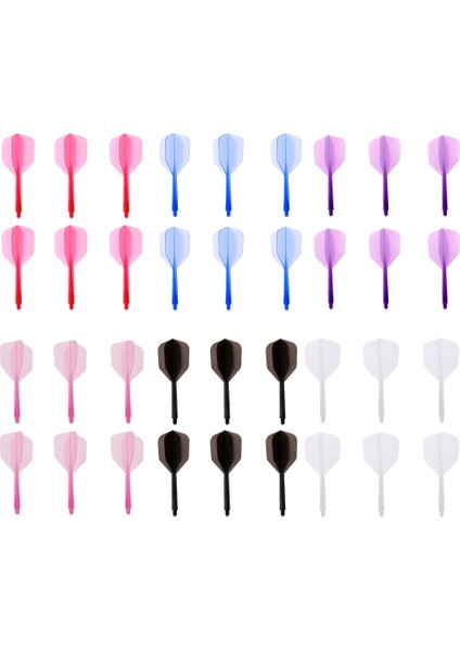 Beyaz Stil 6'lı Set 2ba Iplik Dart Şaftları, Şeffaf Dart Uçuşları Çok Renkli Dart Şaftları Uçuşları Dart Aksesuarları (Yurt Dışından)