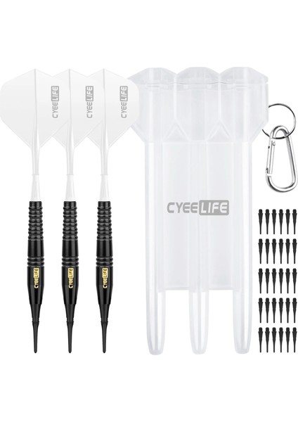 Beyaz Stil Cyeelife Soft Dart 18G + Taşıma Çantası + Ekstra Puanlar + Uçuşlar,profesyonel Elektronik Plastik Uçlu Dart Seti (Yurt Dışından)