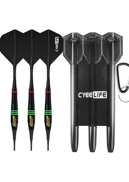 Sarı Stil Cyeelife Pirinç Yumuşak Uçlu Dart 16G Taşıma Çantası ve Ekstra Plastik Noktalar ve Uçuşlar, Profesyonel Elektronik Dart Seti (Yurt Dışından)