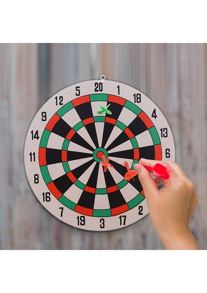 1 Takım Stili 29.5cm Dart Tahtası Oyun Seti Ev Duvar Asılı Çift Taraflı Mevcut Kalınlaşmış Kapalı Açık Atma Oyunu Çelik Uçlu Dart (Yurt Dışından)