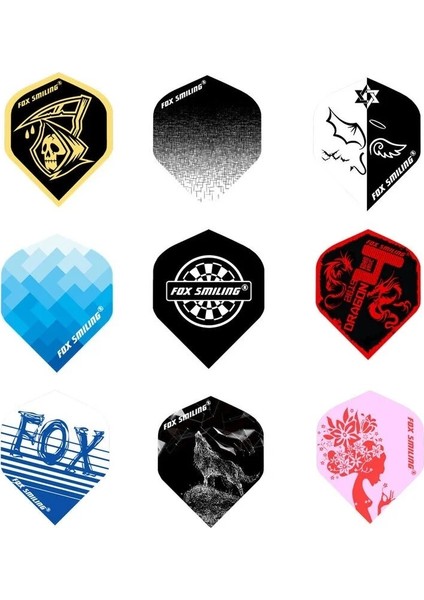Siyah Stil 6 Adet Dart Flights Fox Gülen (10 Çeşit Mevcut) (Yurt Dışından) fiyatları