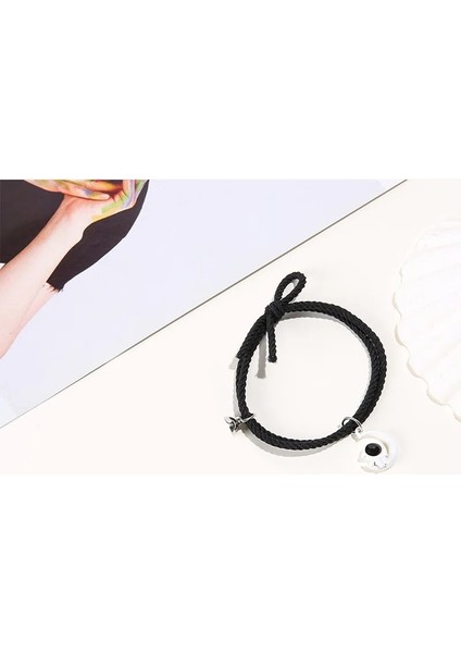 No.8 Stili Ay Robotlar Kolye ile Karikatür Manyetik Çift Bilezikler Sevimli Karşılıklı Cazip Dostluk Halat Arkadaşlar Için Hediyeler ASD88 (Yurt Dışından)