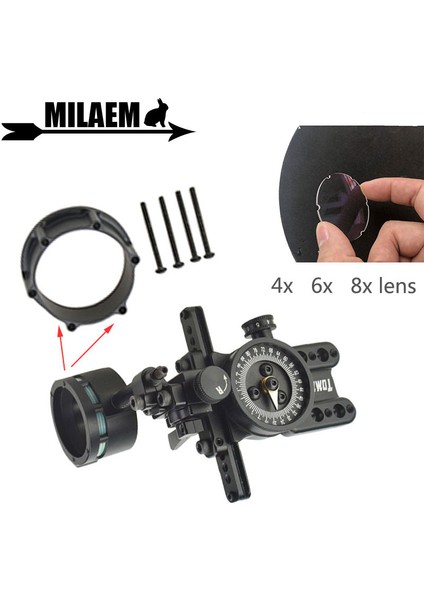 4x Lens Stili 1 Adet Okçuluk Bileşik Yay Sight Adaptörü Lens Ekleyebilir Alüminyum Alaşımlı Yay Sight Açık Spor Hedefi Amaçlayan Çekim Aksesuarları (Yurt Dışından)