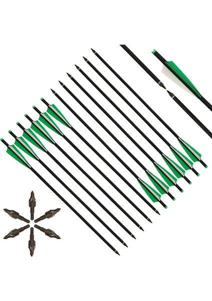 6 Adet Sarı Stil Tatar Yayı Karbon Okları 20 '' Okçuluk Ok Kanatları Paslanmaz Çelik Cıvata Arbalet Çekimi Için Ok Ucu Avcılık (Yurt Dışından) modelleri