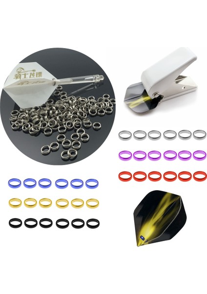 100 Adet Çelik Yüzük Stili Cavalier Rofessional Dart Halkası Naylon Dart Için Şaftlar O Ring Çelik Dart Aksesuarları Mavi Kırmızı Siyah Mor Gümüş (Yurt Dışından)