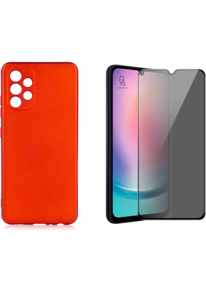 Samsung Galaxy A32 4g Ile Uyumlu Soft Yumuşak Telefon Kılıfı ve Hayalet Privacy Ekran Koruyucu Seti