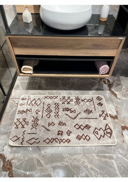 Etnik Desenli Gleen Model Tekli Banyo Paspası 60x100