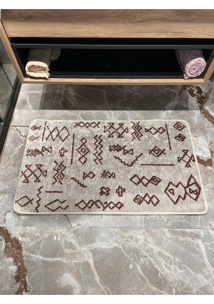 Etnik Desenli Gleen Model Tekli Banyo Paspası 60x100
